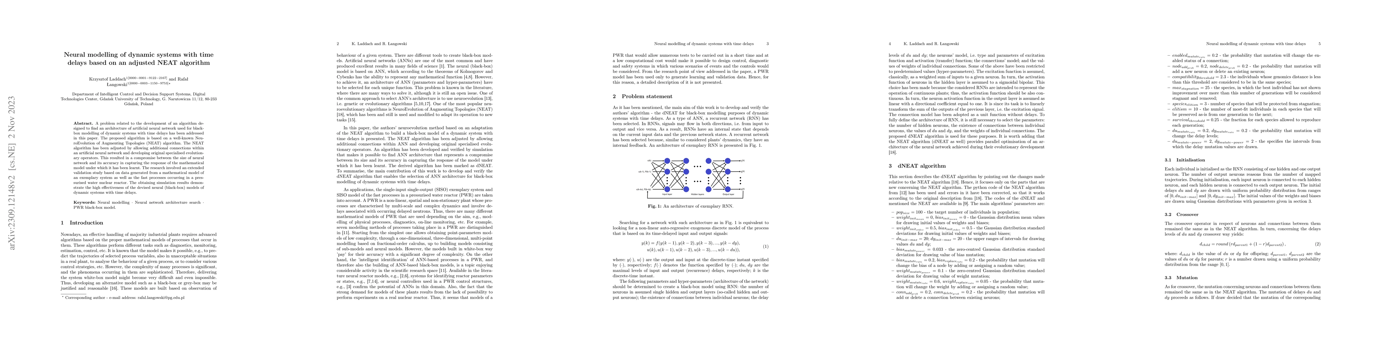 Thumbnail for Neural Modelling of Dynamic Systems with Time Delays Based on an
  Adjusted NEAT Algorithm