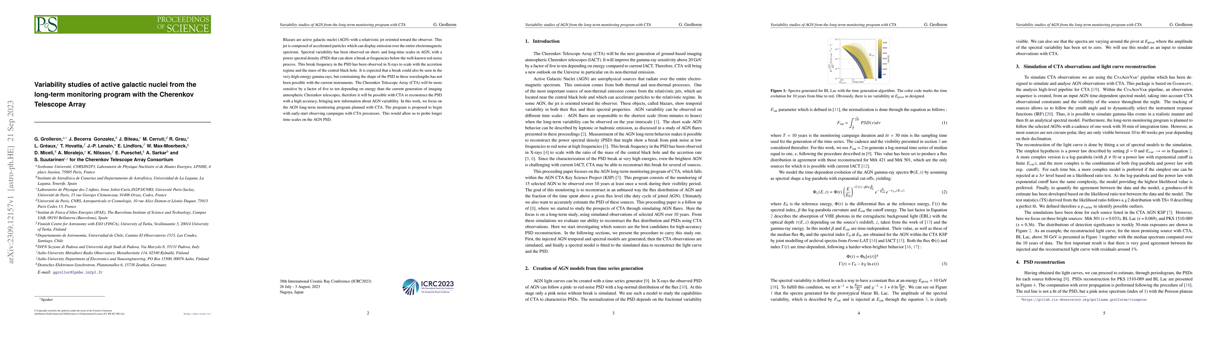 Thumbnail for Variability studies of active galactic nuclei from the long-term
  monitoring program with the Cherenkov Telescope Array
