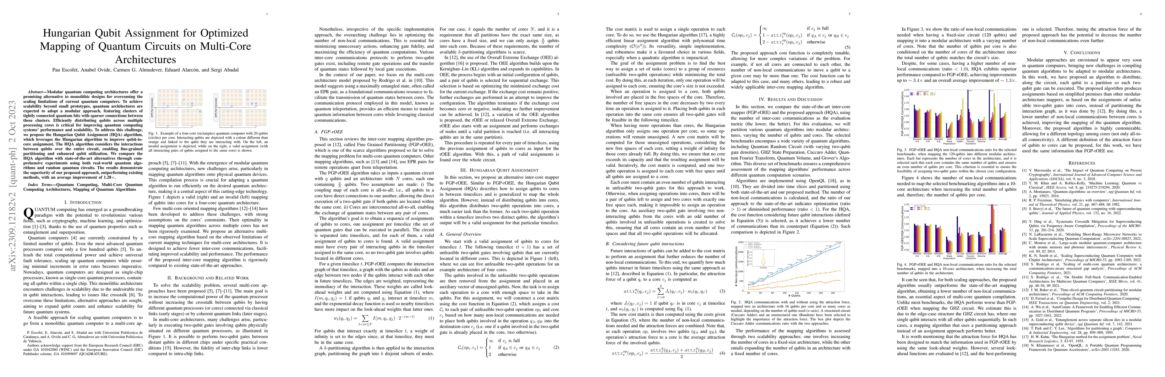 Thumbnail for Hungarian Qubit Assignment for Optimized Mapping of Quantum Circuits on
  Multi-Core Architectures