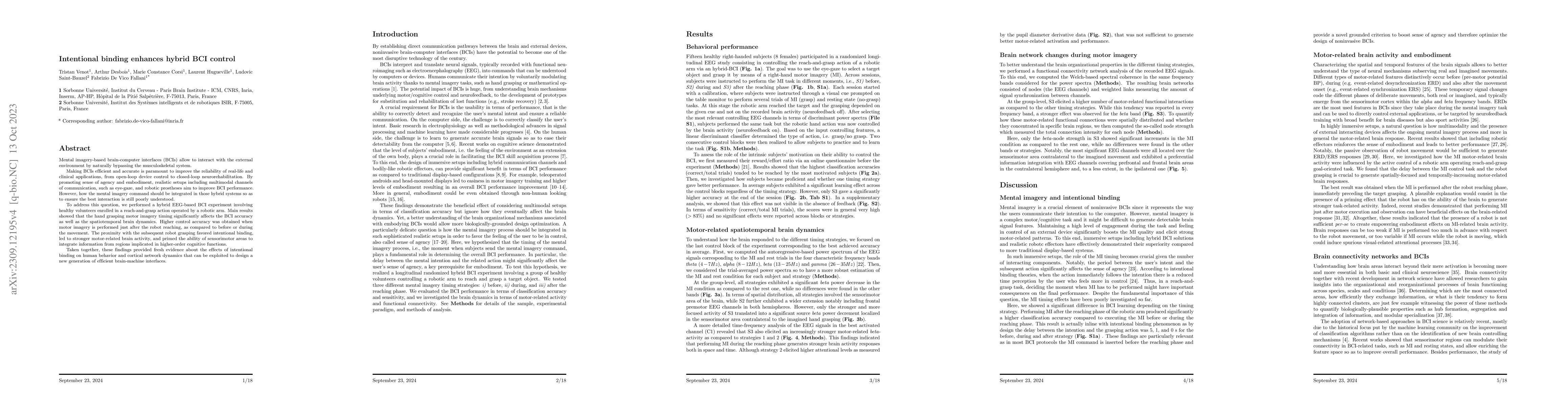 Thumbnail for Intentional binding enhances hybrid BCI control
