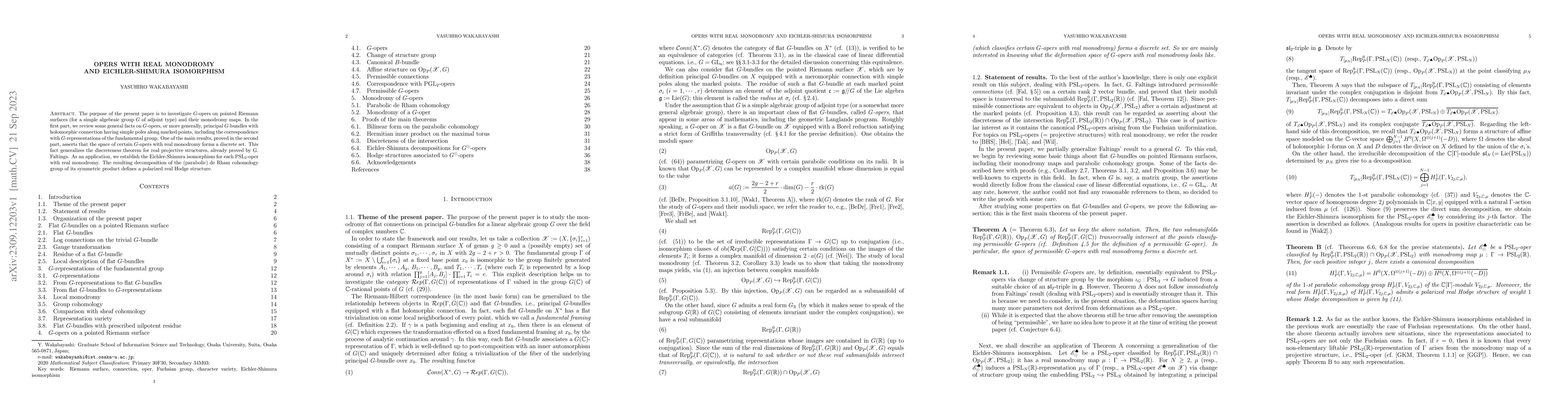 Thumbnail for Opers with real monodromy and Eichler-Shimura isomorphism