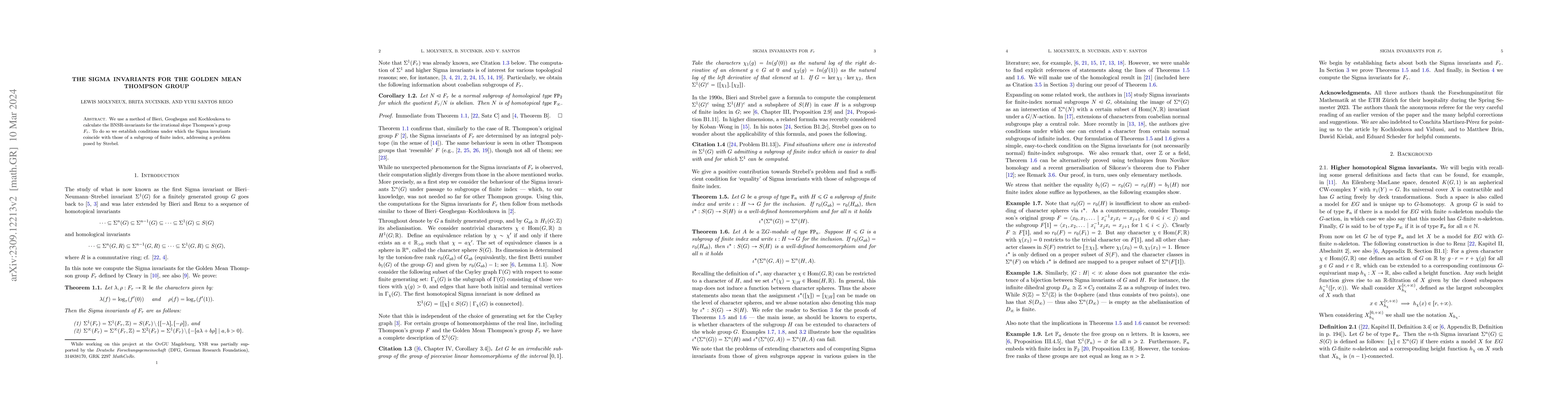 Thumbnail for The Sigma invariants for the Golden Mean Thompson group