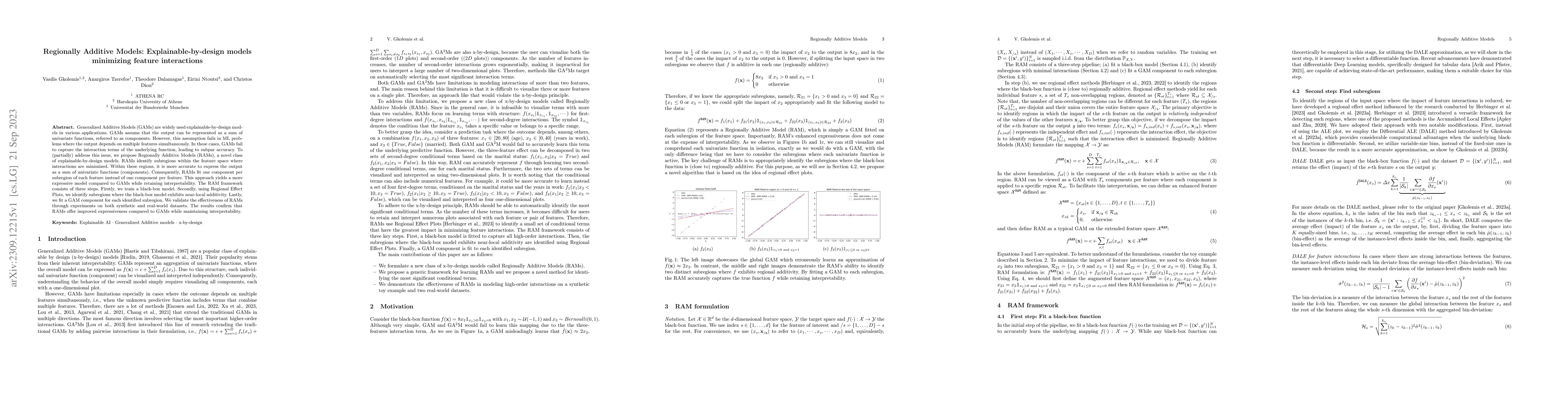 Thumbnail for Regionally Additive Models: Explainable-by-design models minimizing
  feature interactions