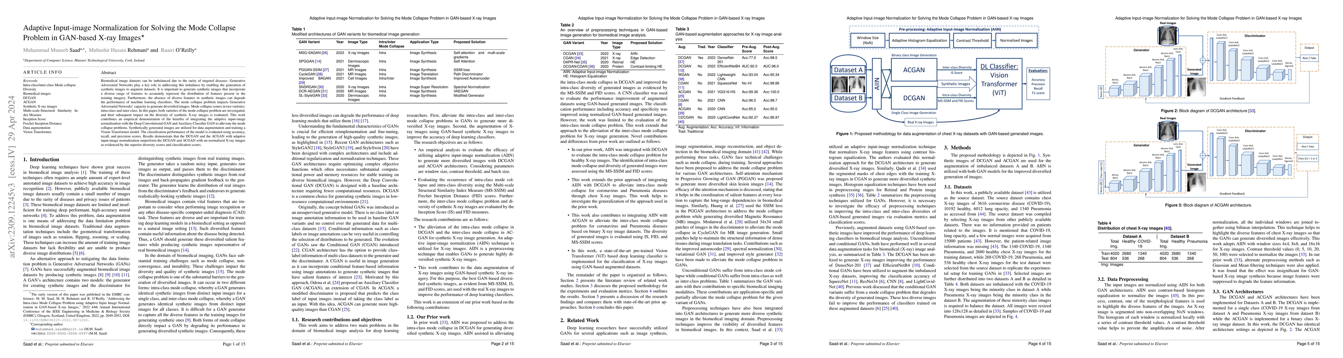 Thumbnail for Adaptive Input-image Normalization for Solving the Mode Collapse Problem
  in GAN-based X-ray Images