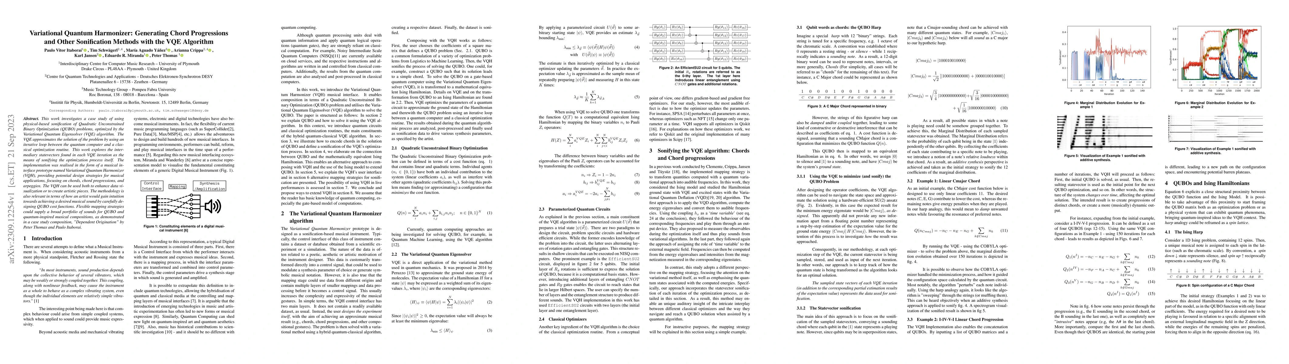 Thumbnail for Variational Quantum Harmonizer: Generating Chord Progressions and Other
  Sonification Methods with the VQE Algorithm
