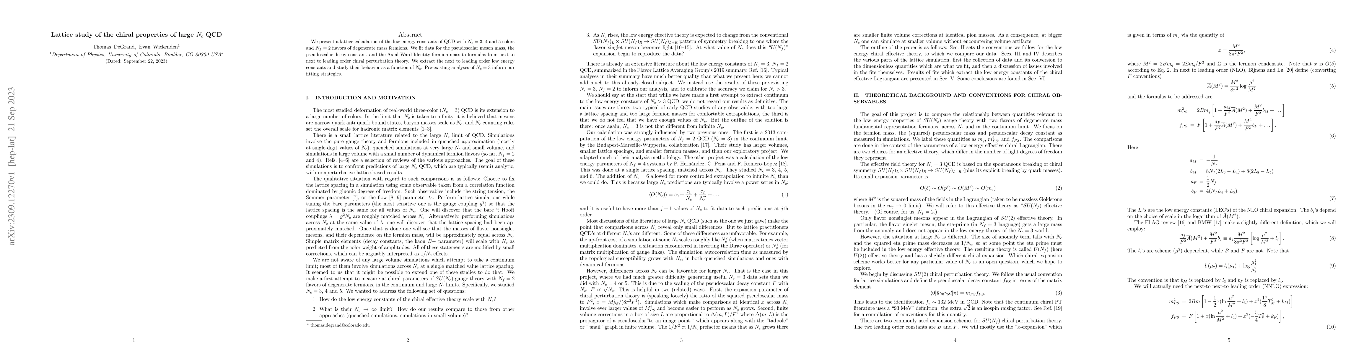 Thumbnail for Lattice study of the chiral properties of large $N_c$ QCD