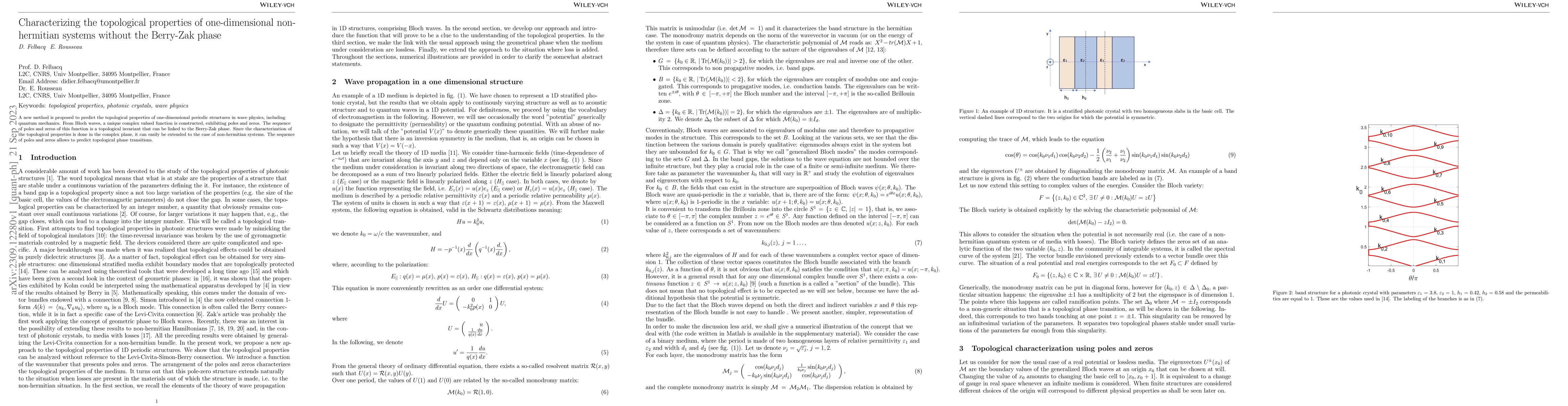 Thumbnail for Characterizing the topological properties of one-dimensional
  non-hermitian systems without the Berry-Zak phase