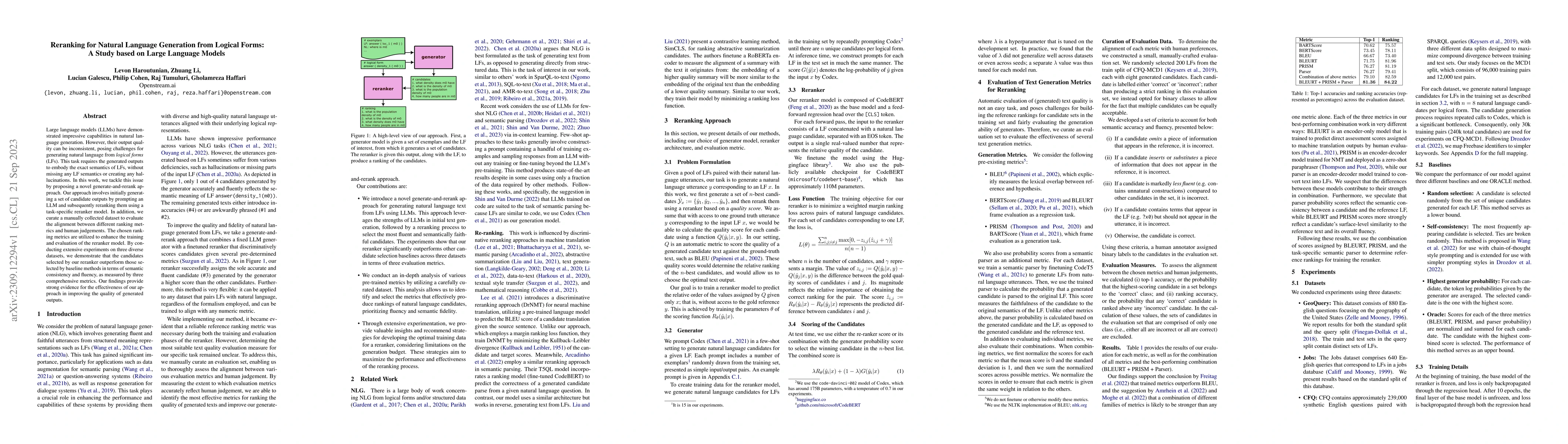Thumbnail for Reranking for Natural Language Generation from Logical Forms: A Study
  based on Large Language Models