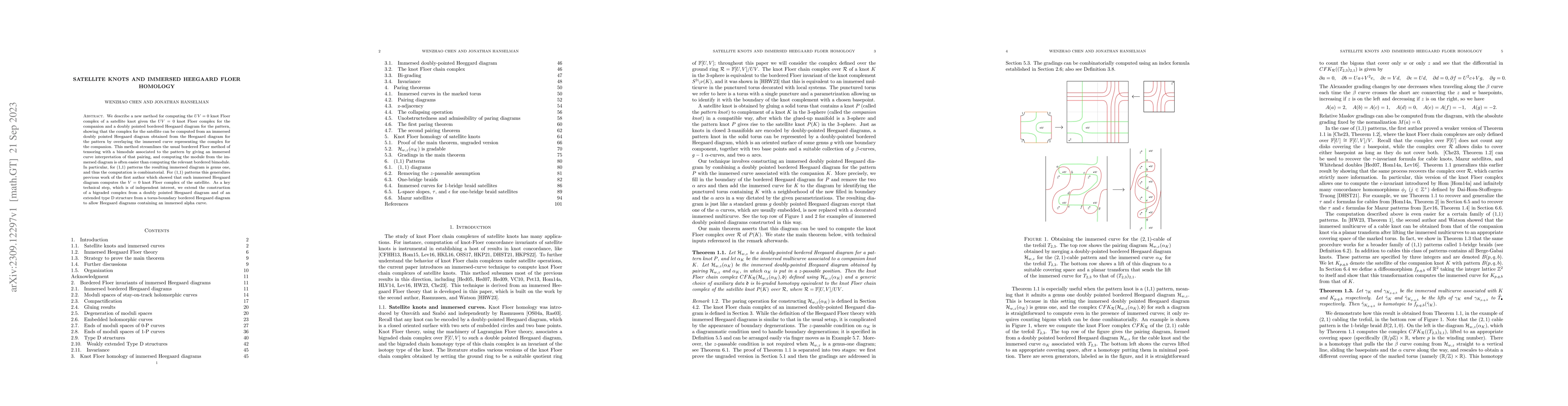Thumbnail for Satellite knots and immersed Heegaard Floer homology