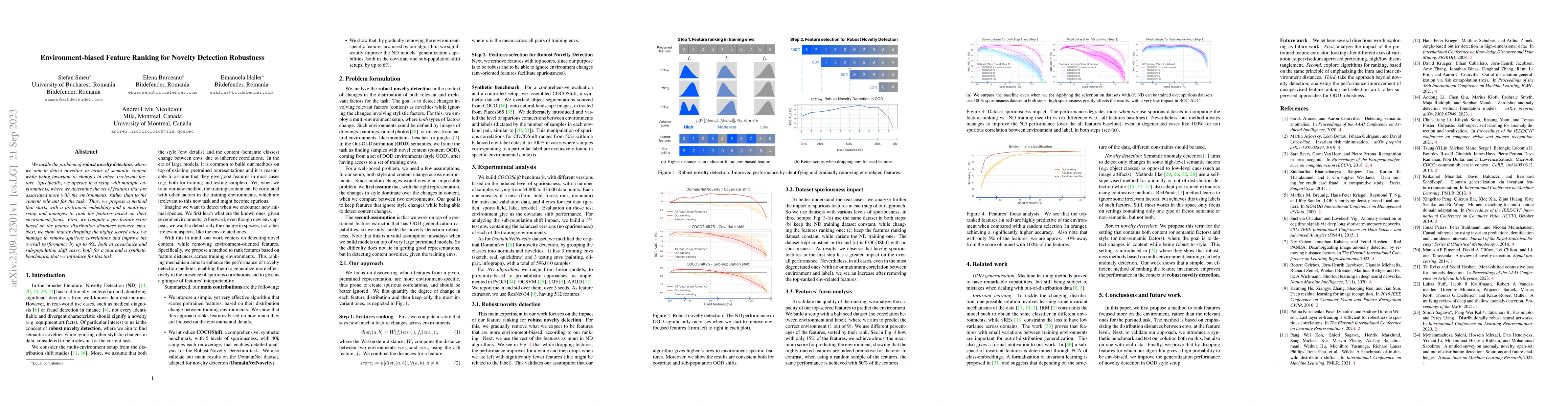 Thumbnail for Environment-biased Feature Ranking for Novelty Detection Robustness