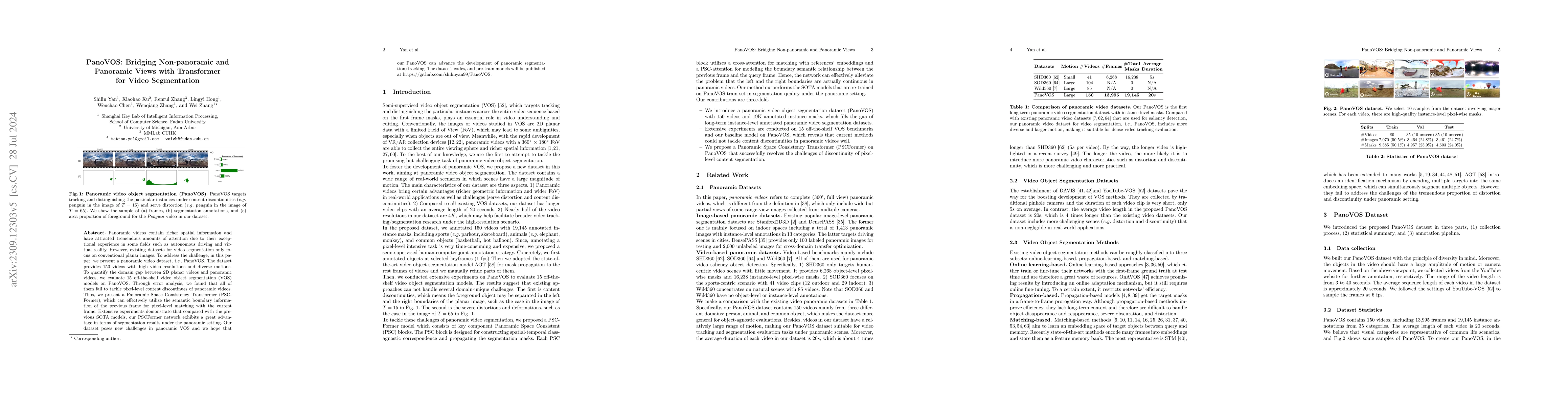 Thumbnail for PanoVOS: Bridging Non-panoramic and Panoramic Views with Transformer for
  Video Segmentation
