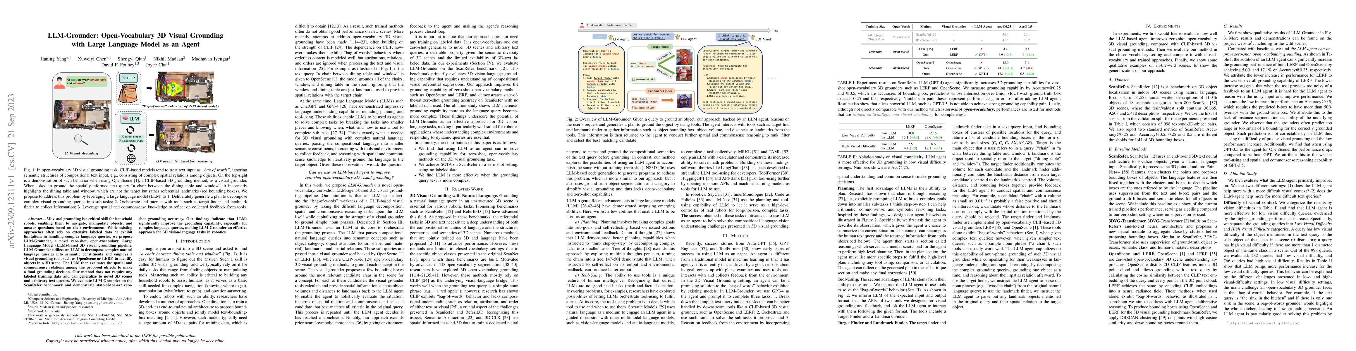 Thumbnail for LLM-Grounder: Open-Vocabulary 3D Visual Grounding with Large Language
  Model as an Agent