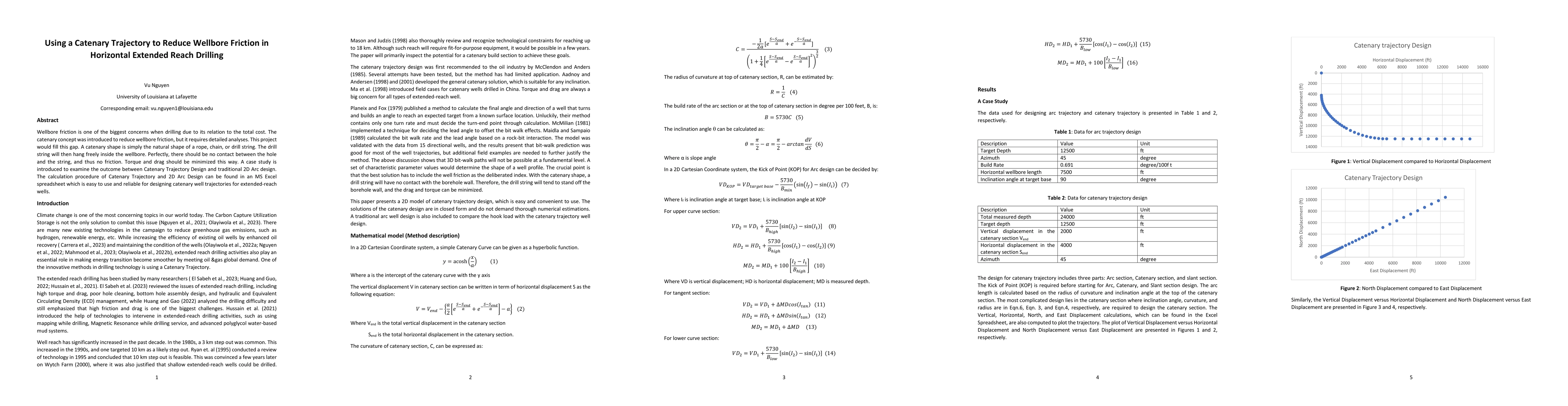 Thumbnail for Using a Catenary Trajectory to Reduce Wellbore Friction in Horizontal
  Extended Reach Drilling