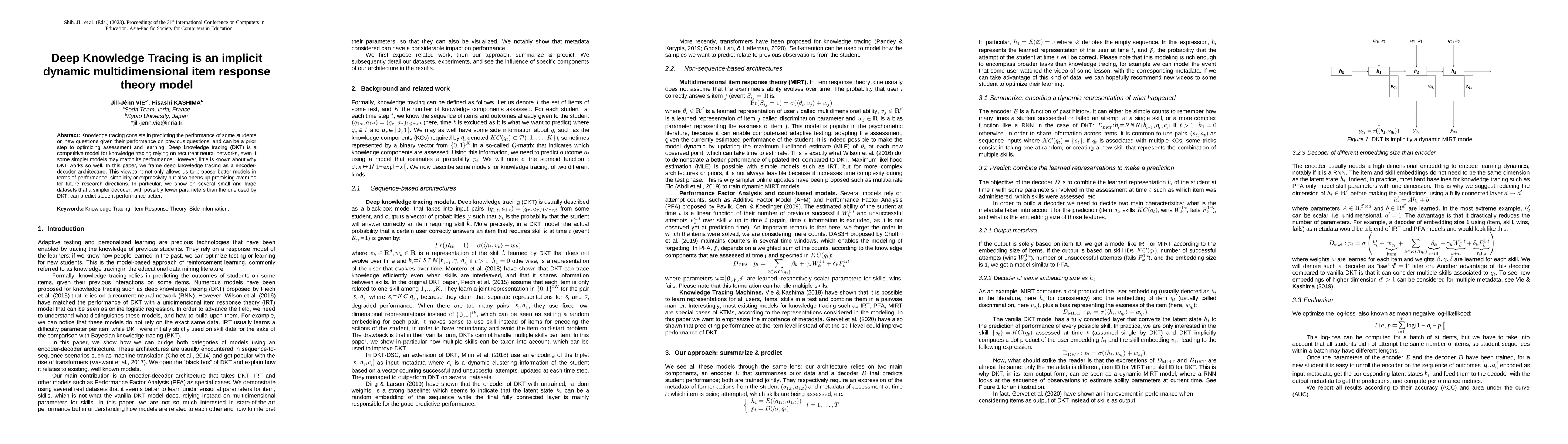 Thumbnail for Deep Knowledge Tracing is an implicit dynamic multidimensional item
  response theory model