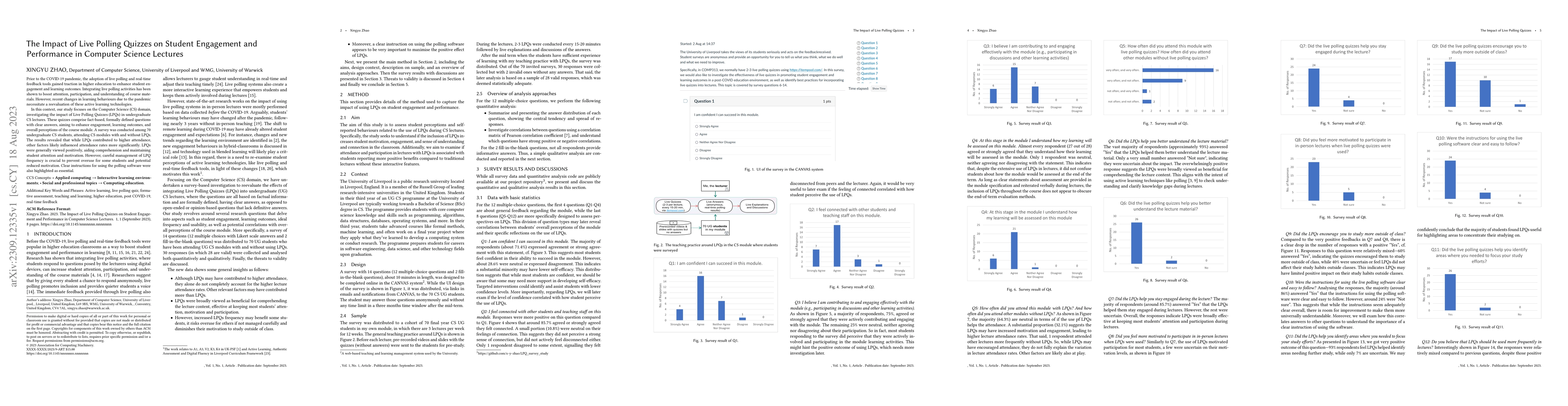 Thumbnail for The Impact of Live Polling Quizzes on Student Engagement and Performance
  in Computer Science Lectures