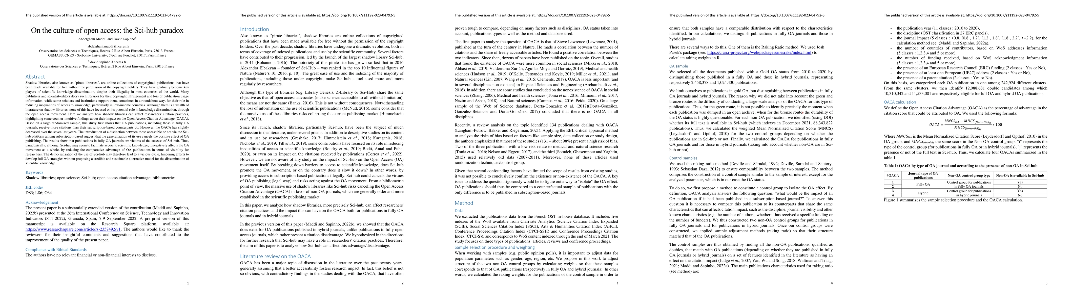 Thumbnail for On the culture of open access: the Sci-hub paradox