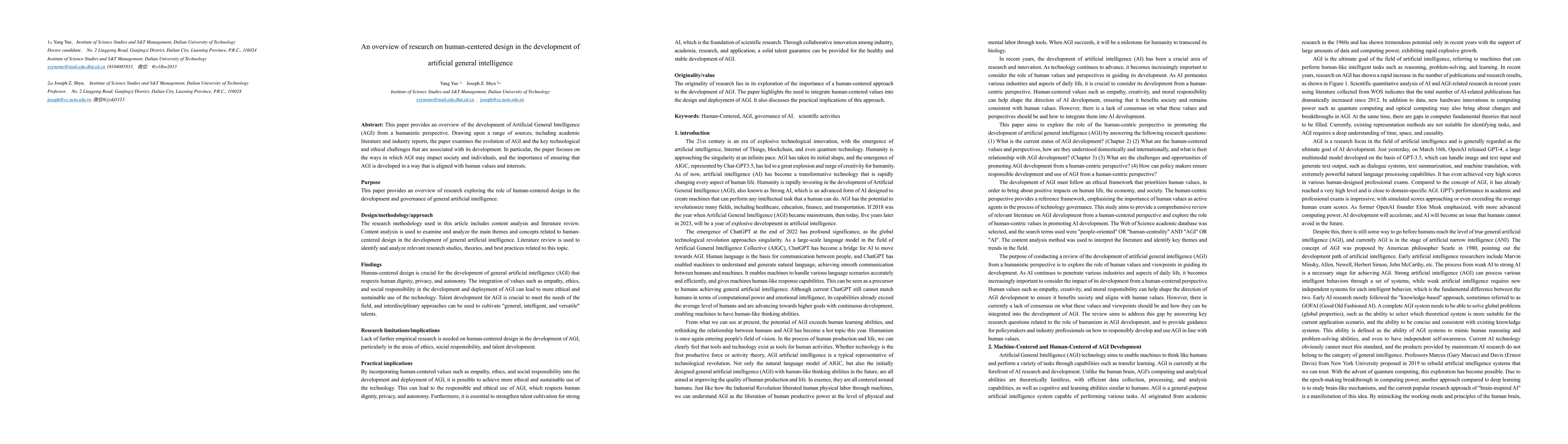Thumbnail for An overview of research on human-centered design in the development of
  artificial general intelligence