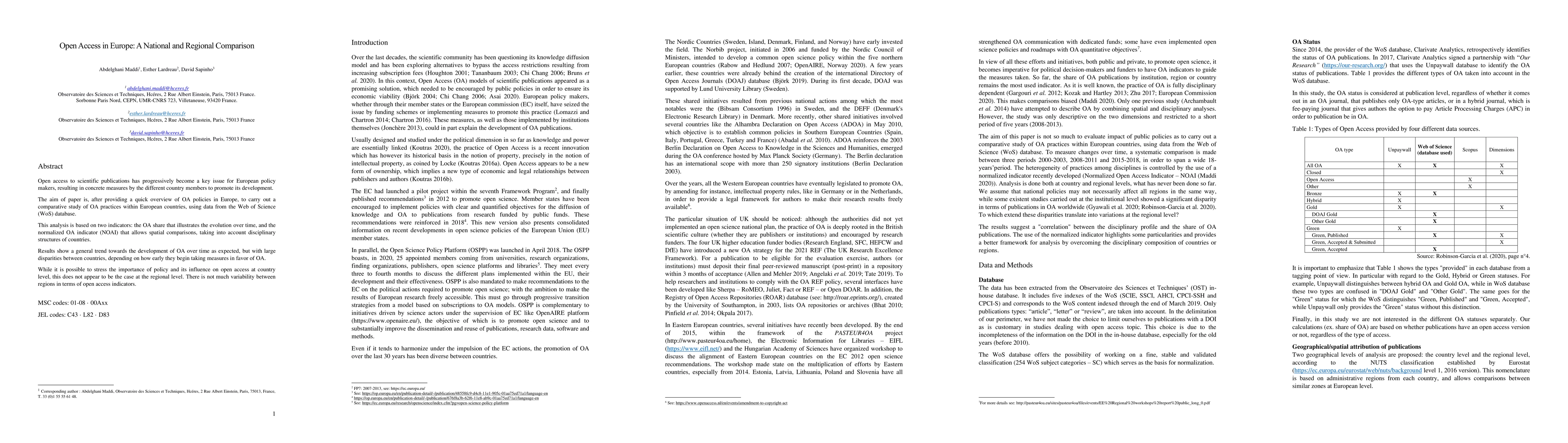 Thumbnail for Open access in Europe: a national and regional comparison