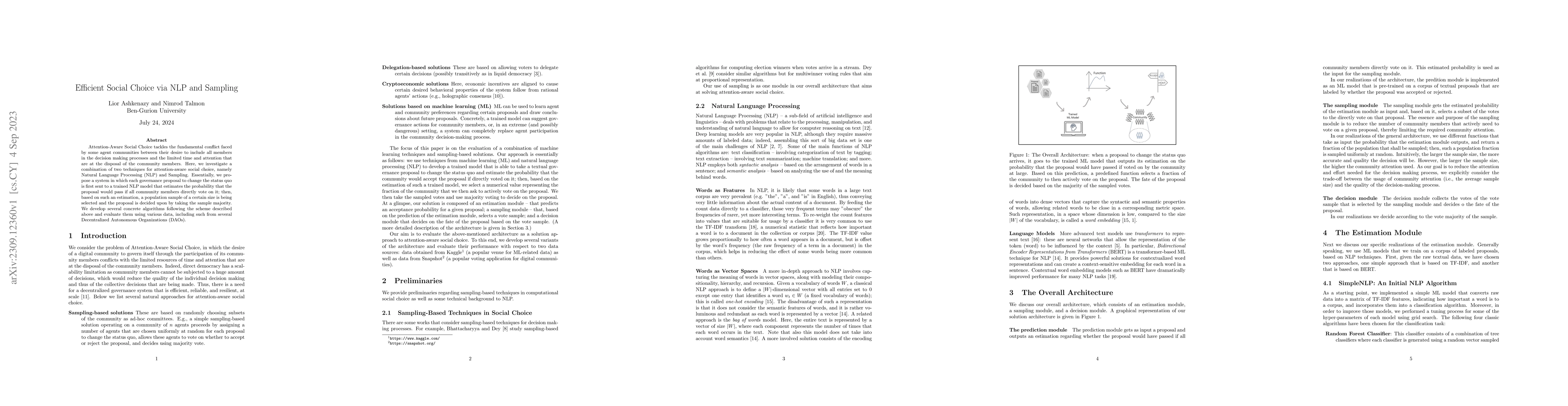 Thumbnail for Efficient Social Choice via NLP and Sampling