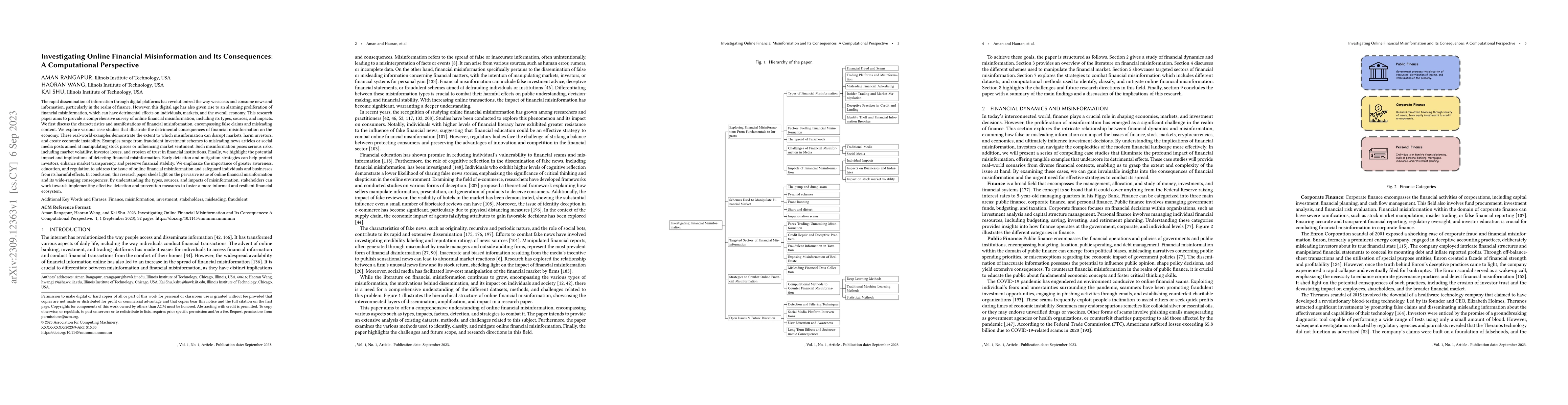 Thumbnail for Investigating Online Financial Misinformation and Its Consequences: A
  Computational Perspective