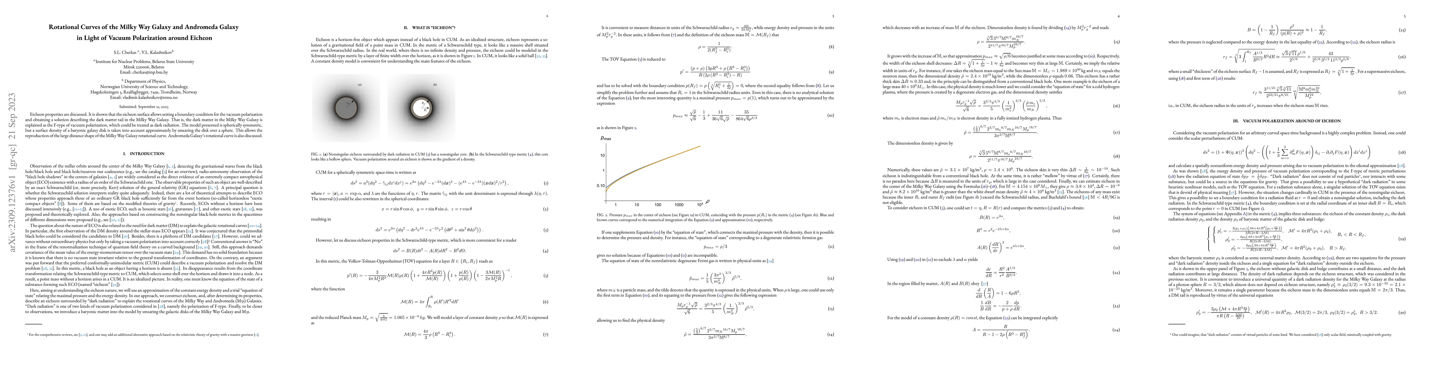 Thumbnail for Rotational Curves of the Milky Way Galaxy and Andromeda Galaxy in Light
  of Vacuum Polarization around Eicheon