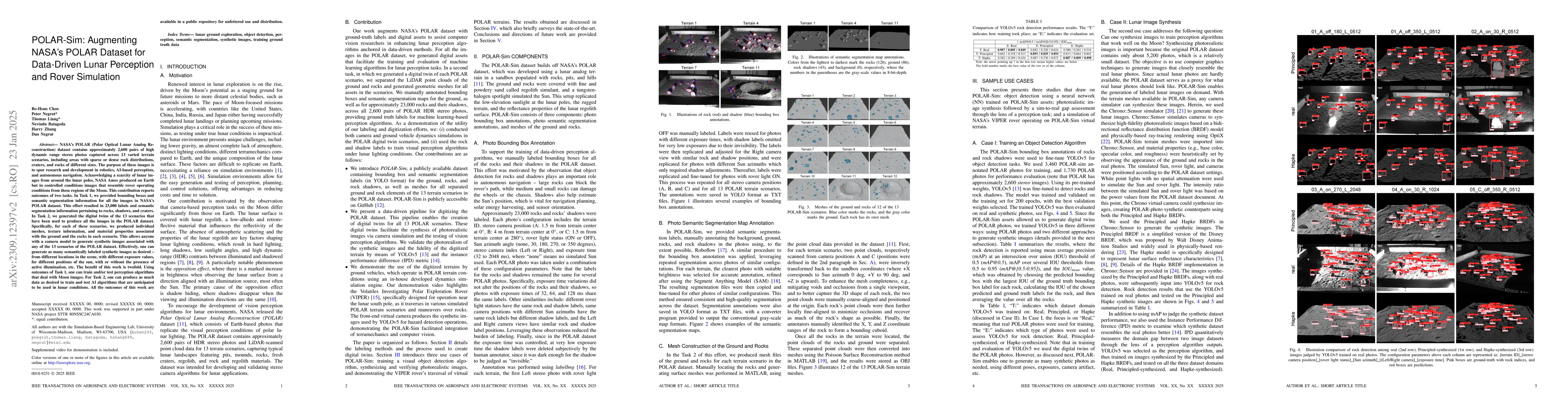 Thumbnail for POLAR3D: Augmenting NASA's POLAR Dataset for Data-Driven Lunar
  Perception and Rover Simulation