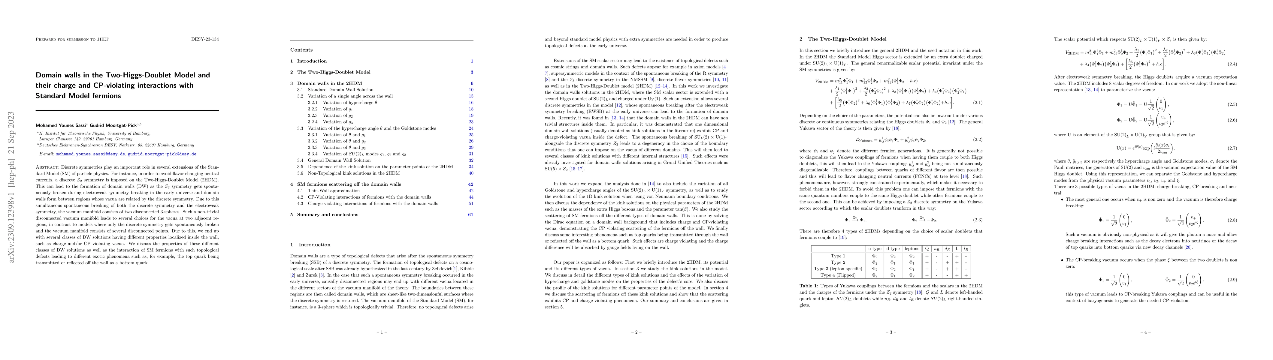 Thumbnail for Domain walls in the Two-Higgs-Doublet Model and their charge and
  CP-violating interactions with Standard Model fermions