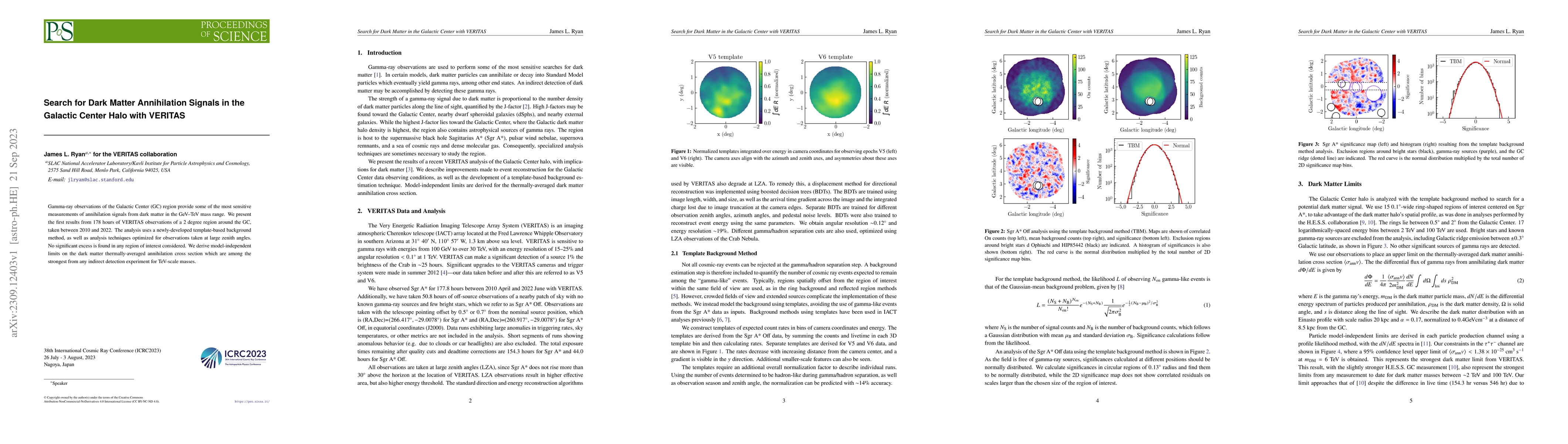 Thumbnail for Search for Dark Matter Annihilation Signals in the Galactic Center Halo
  with VERITAS