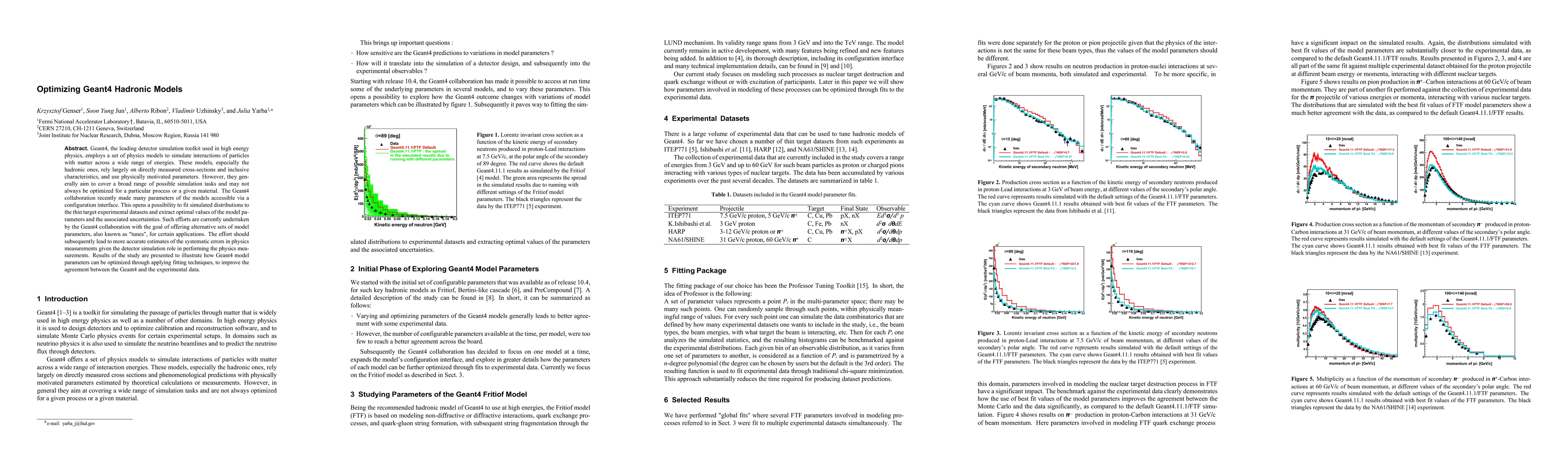 Thumbnail for Optimizing Geant4 Hadronic Models