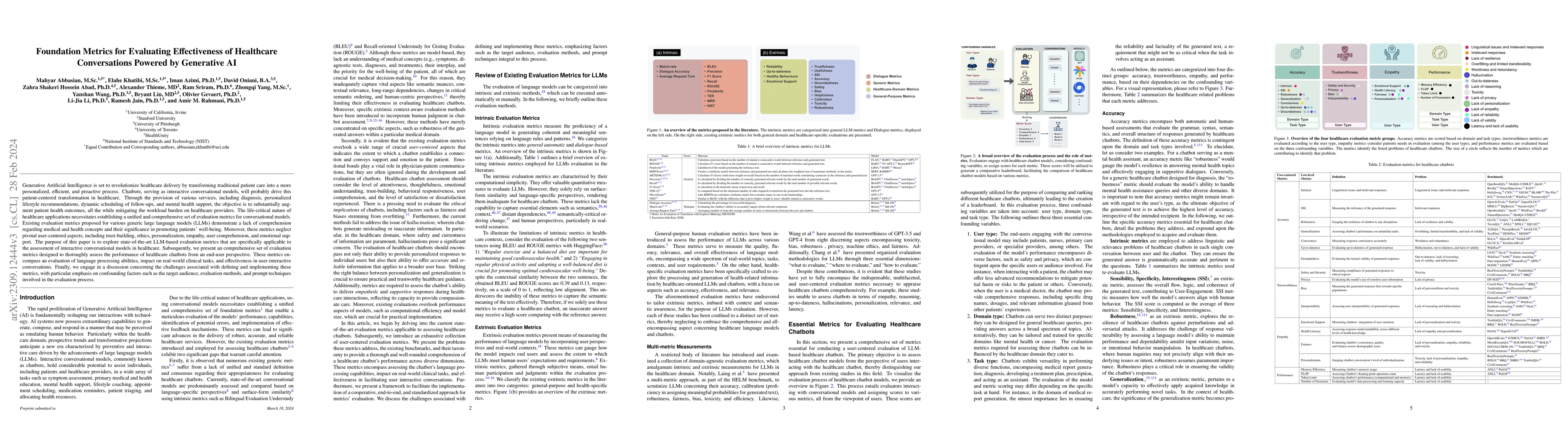 Thumbnail for Foundation Metrics for Evaluating Effectiveness of Healthcare
  Conversations Powered by Generative AI