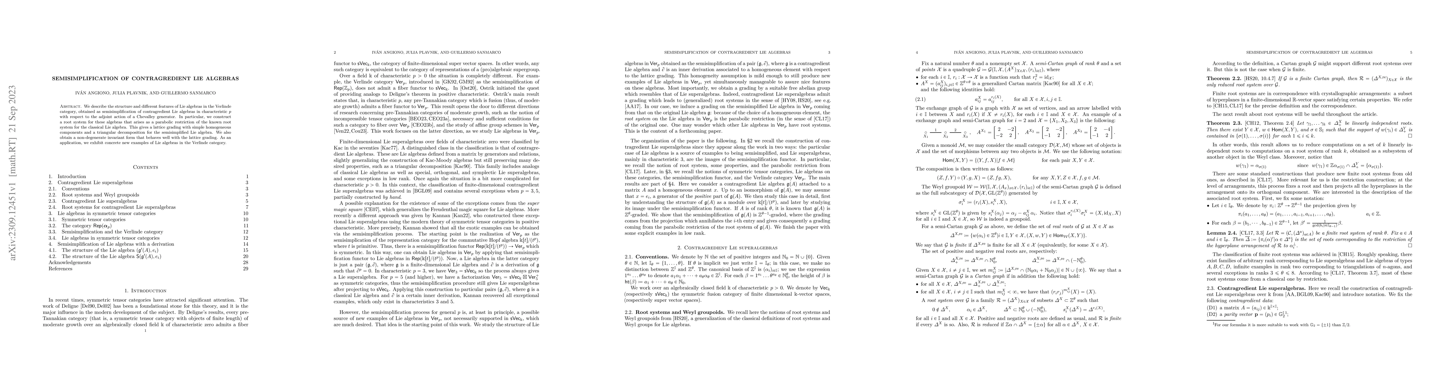 Thumbnail for Semisimplification of contragredient Lie algebras