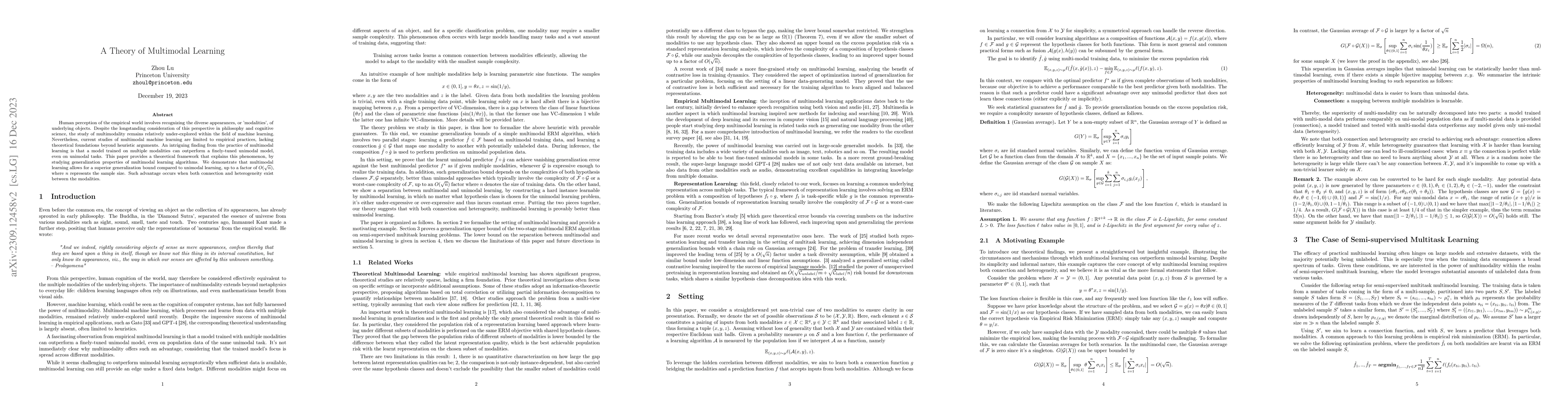 Thumbnail for A Theory of Multimodal Learning