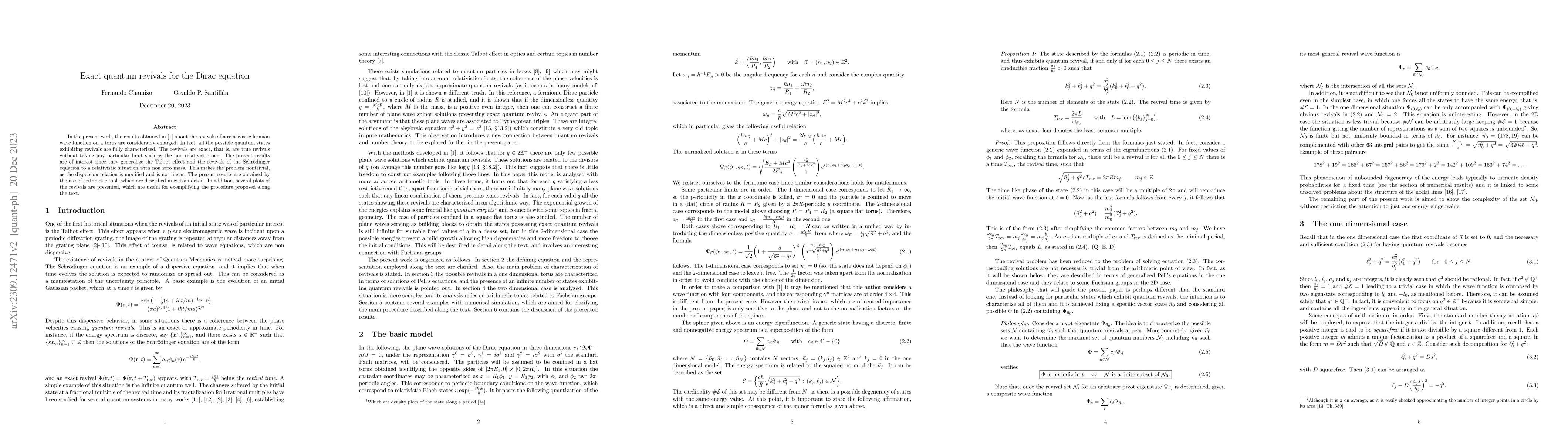 Thumbnail for Exact quantum revivals for the Dirac equation