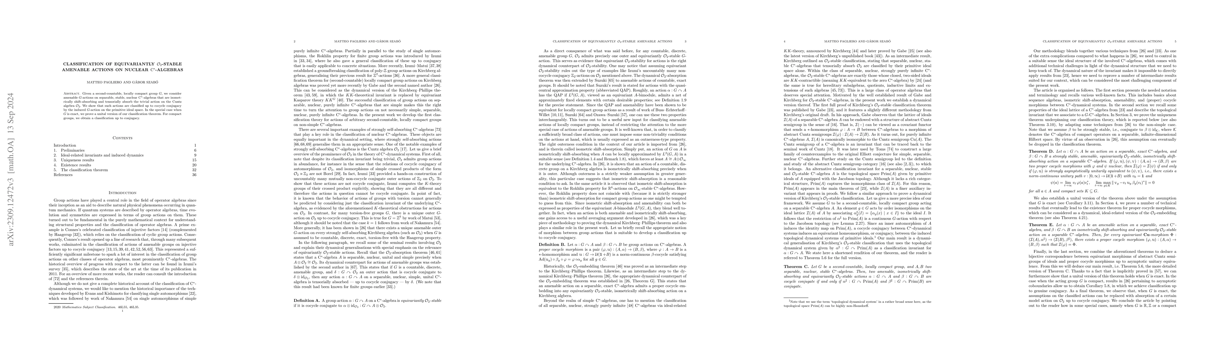 Thumbnail for Classification of equivariantly $\mathcal{O}_2$-stable amenable actions
  on nuclear $\mathrm{C}^\ast$-algebras