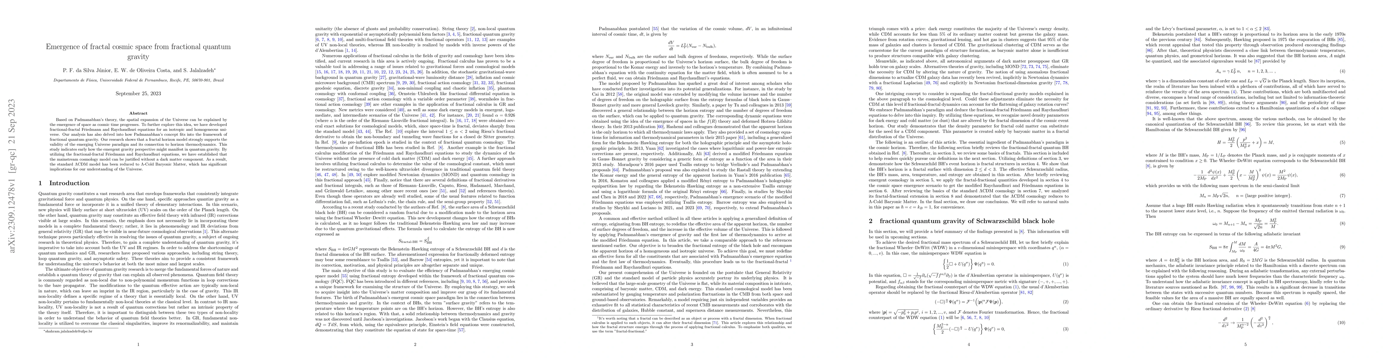 Thumbnail for Emergence of fractal cosmic space from fractional quantum gravity