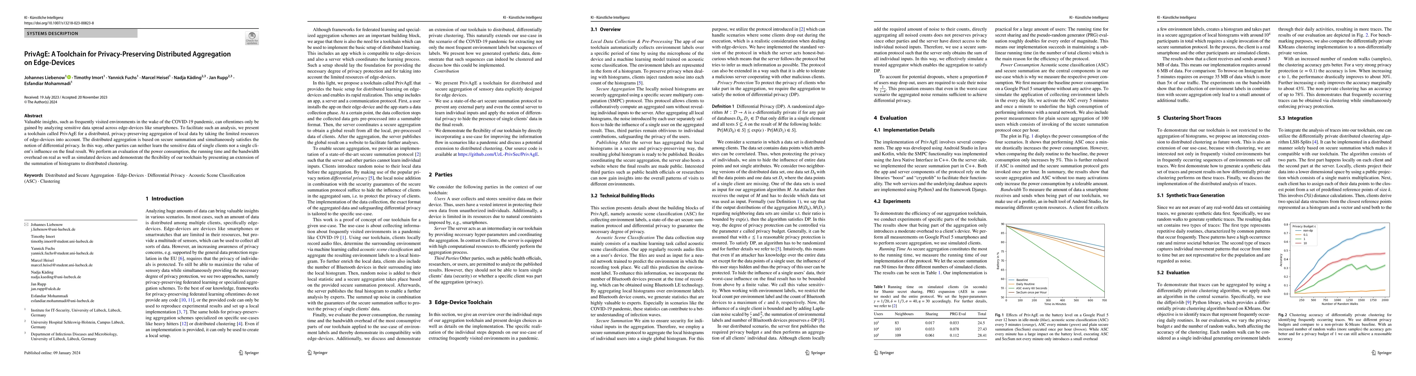 Thumbnail for PrivAgE: A Toolchain for Privacy-Preserving Distributed Aggregation on
  Edge-Devices