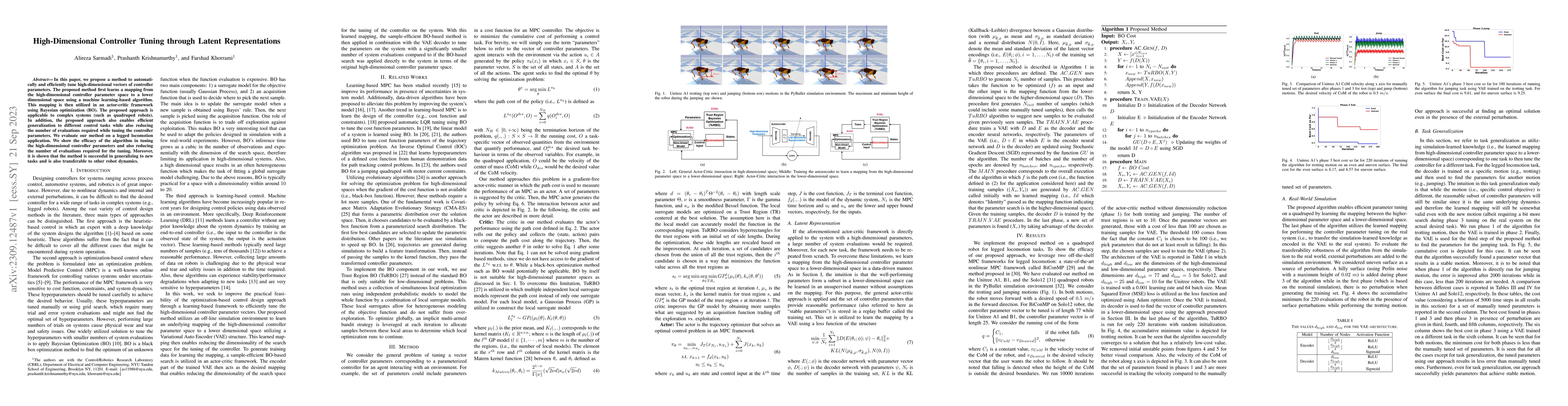 Thumbnail for High-Dimensional Controller Tuning through Latent Representations