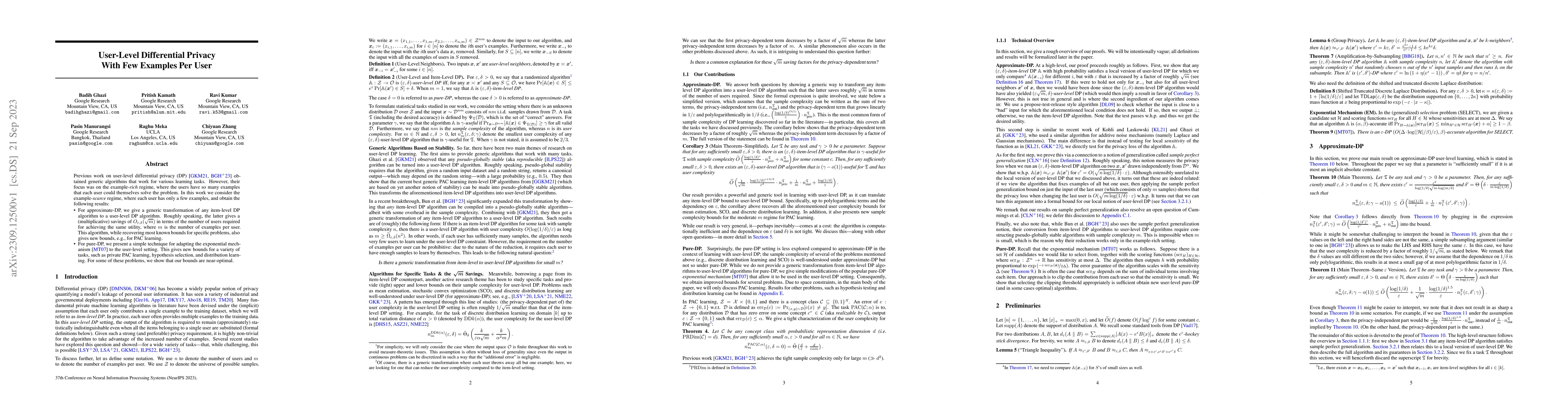 Thumbnail for User-Level Differential Privacy With Few Examples Per User