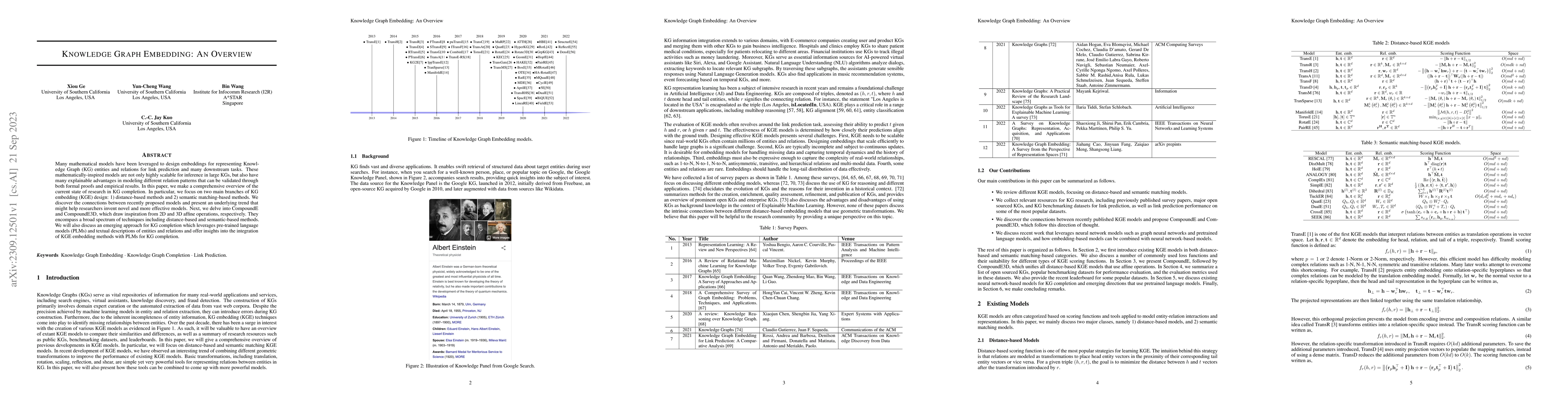 Thumbnail for Knowledge Graph Embedding: An Overview