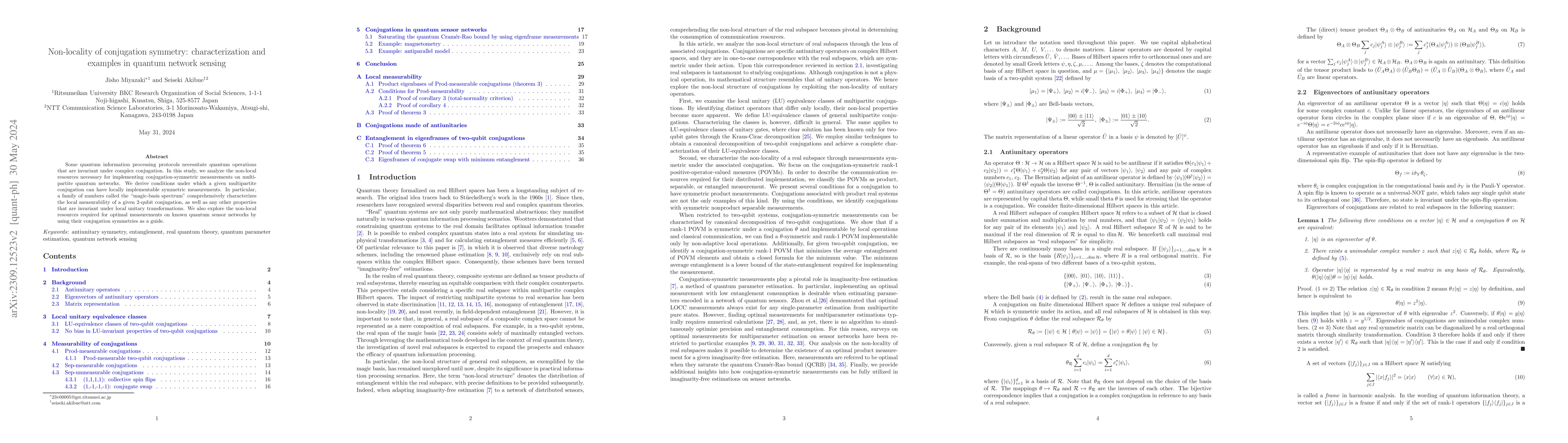 Thumbnail for Non-locality of conjugation symmetry: characterization and examples in
  quantum network sensing