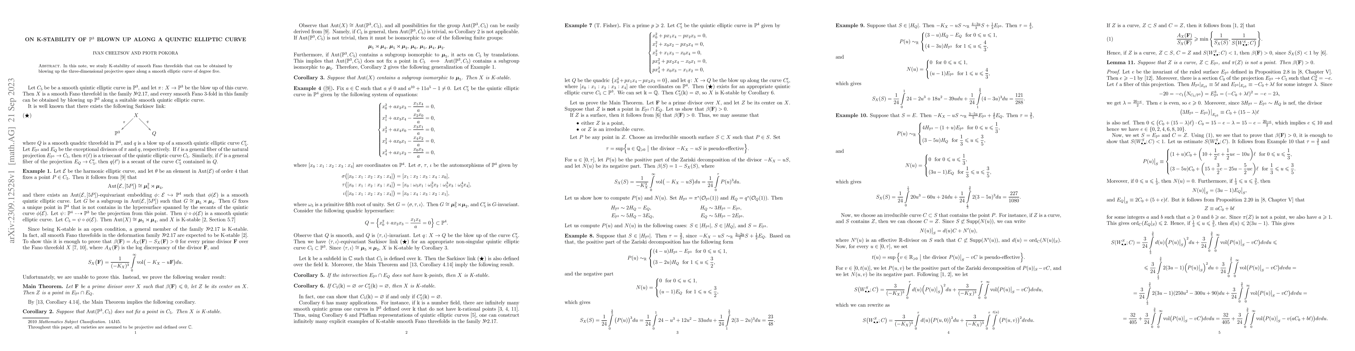 Thumbnail for On K-stability of $\mathbb{P}^3$ blown up along a quintic elliptic curve