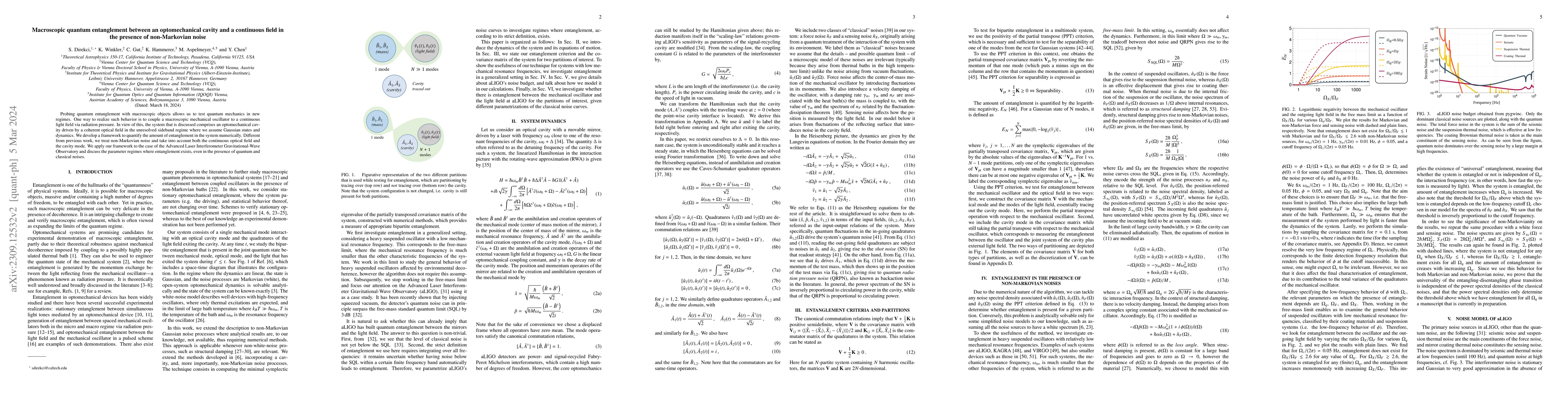 Thumbnail for Macroscopic quantum entanglement between an optomechanical cavity and a
  continuous field in presence of non-Markovian noise
