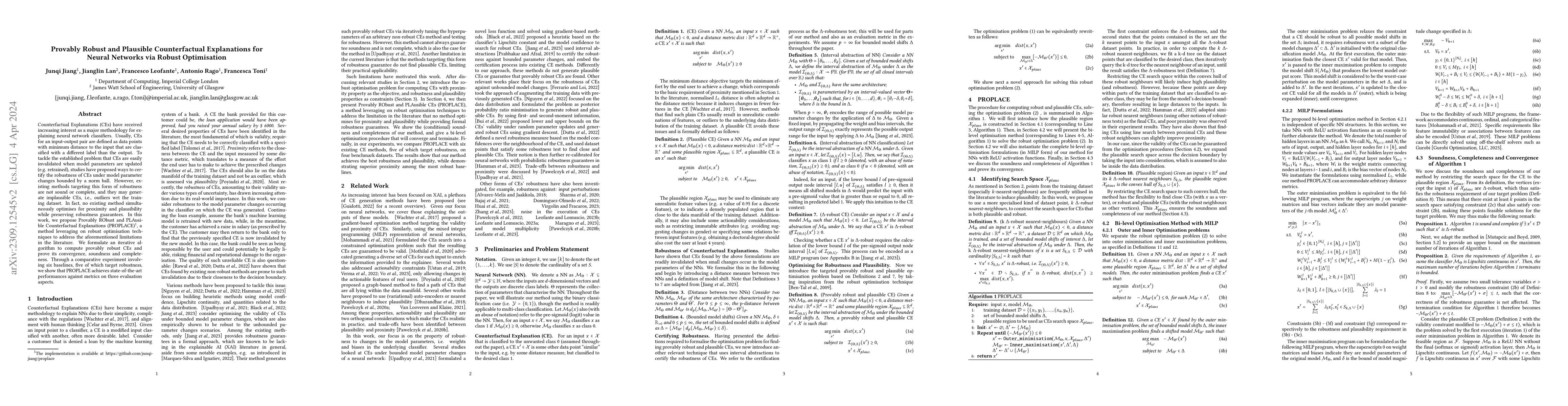 Thumbnail for Provably Robust and Plausible Counterfactual Explanations for Neural
  Networks via Robust Optimisation