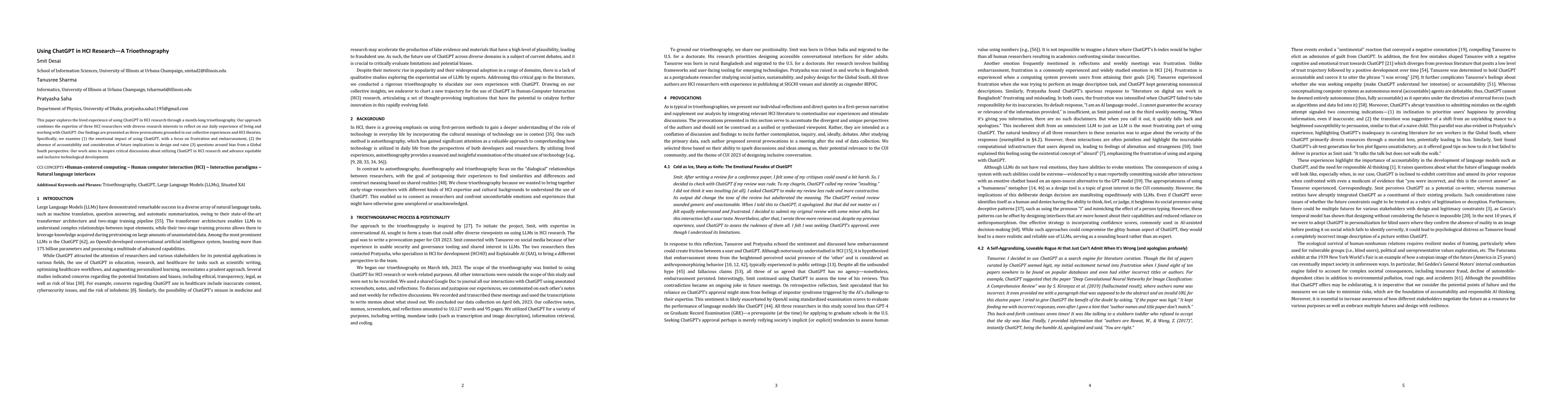 Thumbnail for Using ChatGPT in HCI Research -- A Trioethnography