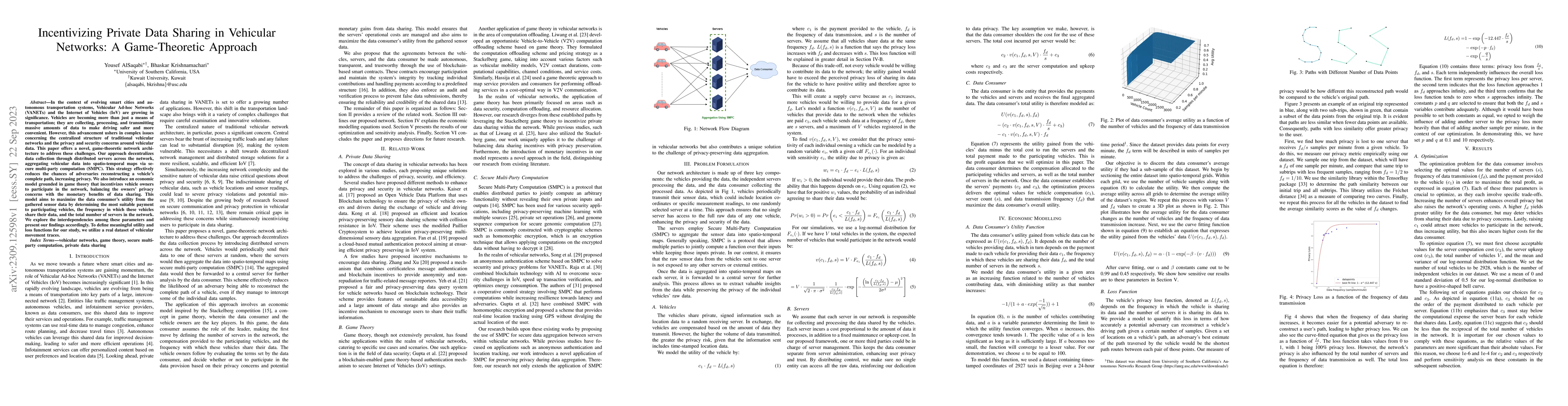 Thumbnail for Incentivizing Private Data Sharing in Vehicular Networks: A
  Game-Theoretic Approach