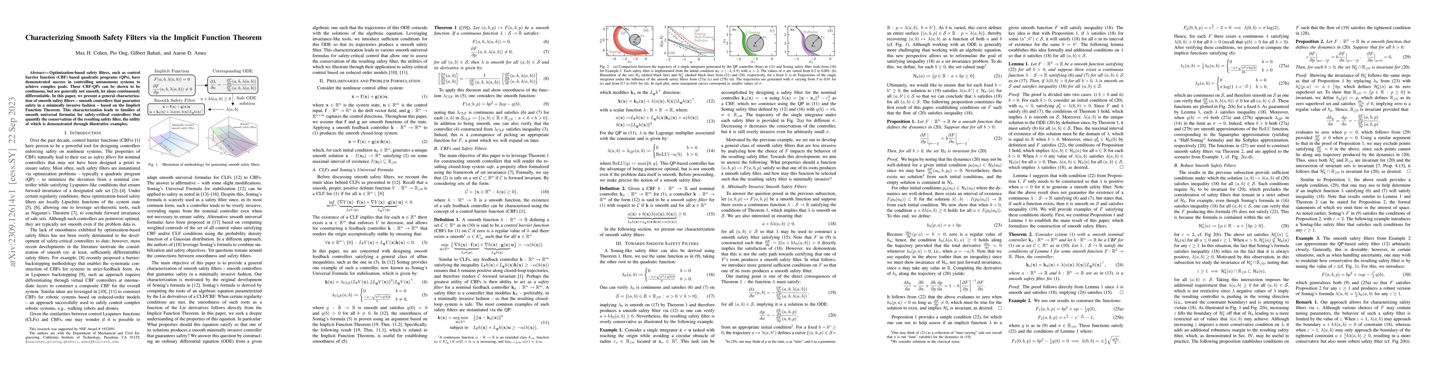 Thumbnail for Characterizing Smooth Safety Filters via the Implicit Function Theorem