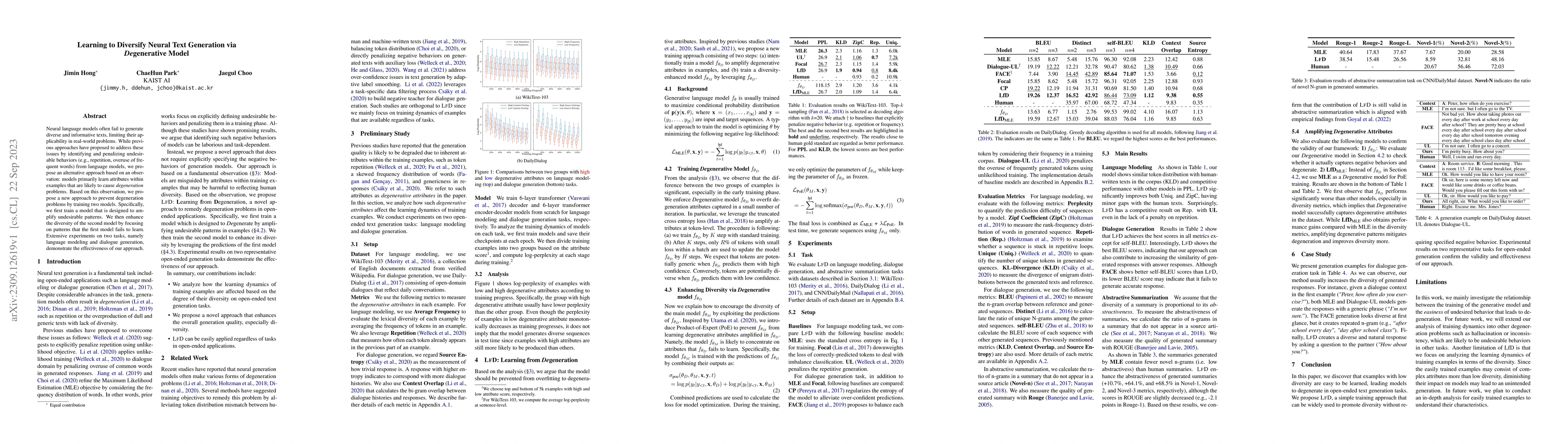 Thumbnail for Learning to Diversify Neural Text Generation via Degenerative Model