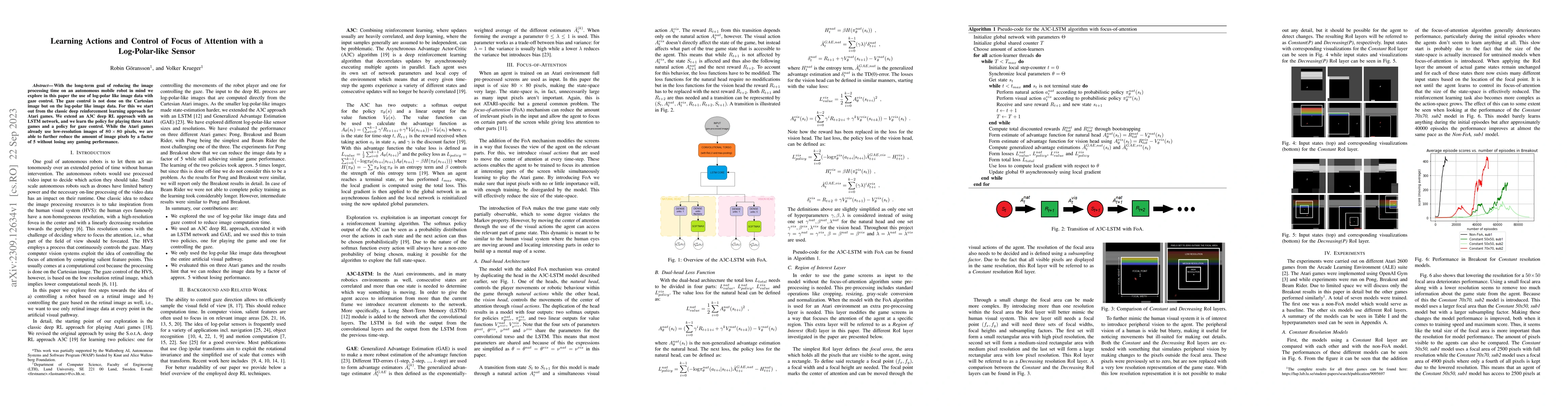 Thumbnail for Learning Actions and Control of Focus of Attention with a Log-Polar-like
  Sensor
