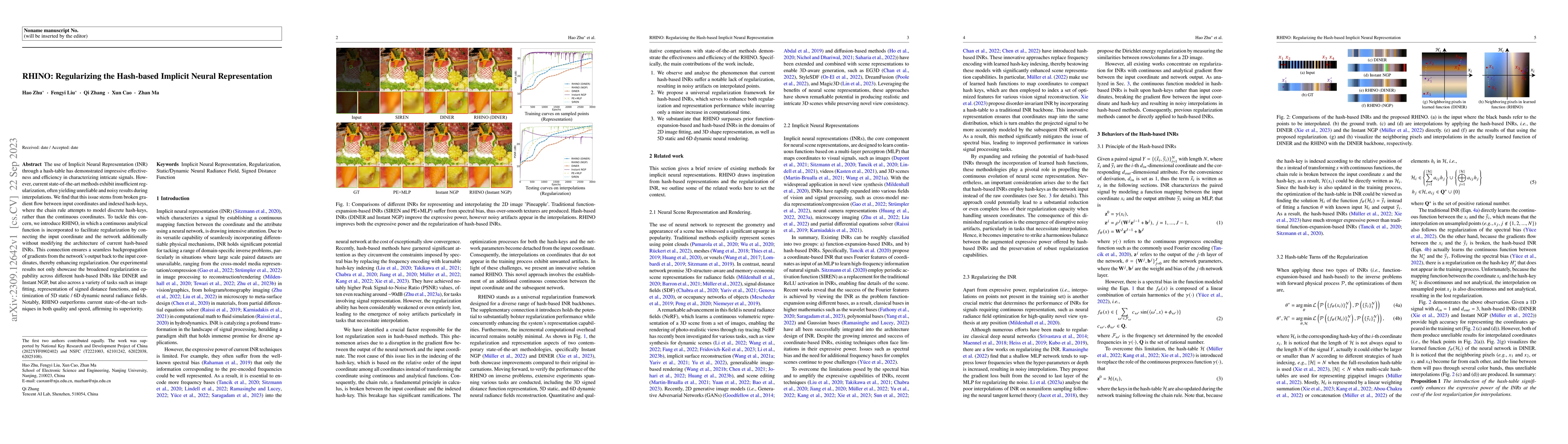 Thumbnail for RHINO: Regularizing the Hash-based Implicit Neural Representation