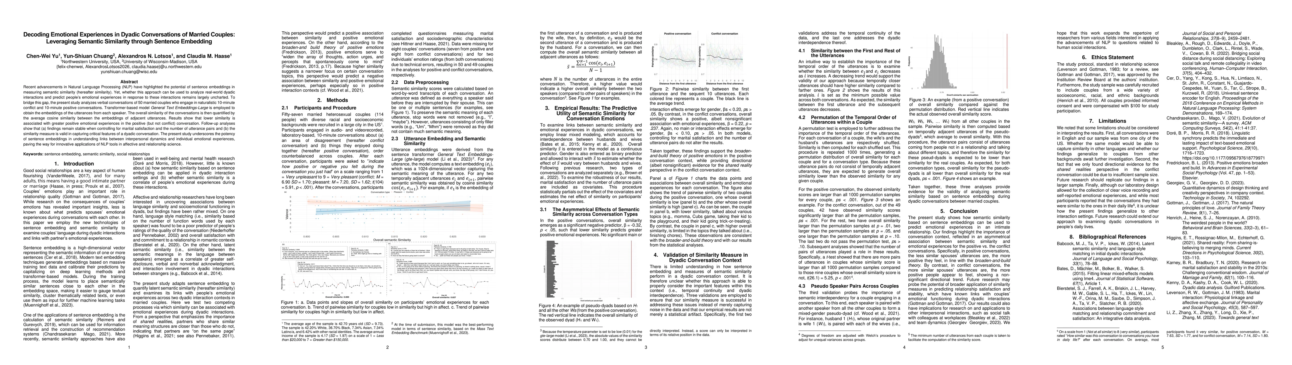 Thumbnail for Decoding Emotional Experiences in Dyadic Conversations of Married
  Couples: Leveraging Semantic Similarity through Sentence Embedding